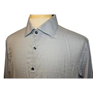 Stone Rose Long Sleeve Sky Blue Geometric Shirt Sz 5 XL
